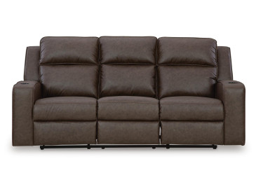 Lavenhorne Reclining Sofa with Drop Down Table - Umber