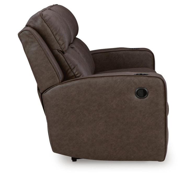 Lavenhorne Reclining Sofa with Drop Down Table - Umber