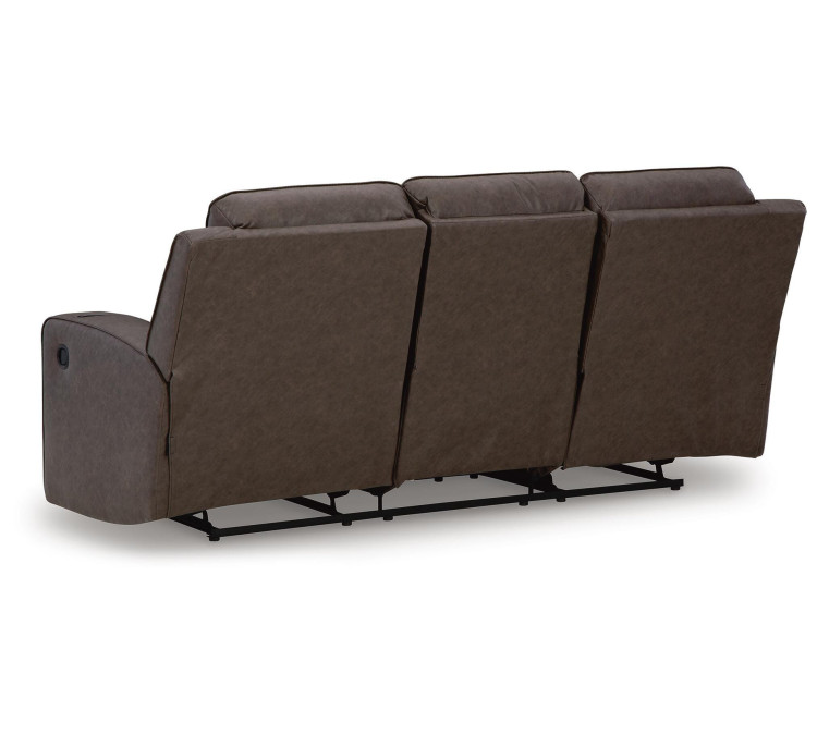 Lavenhorne Reclining Sofa with Drop Down Table - Umber