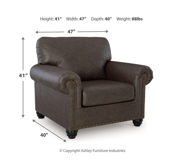 Roxmere Chair and Ottoman - Umber