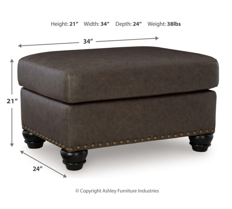 Roxmere Chair and Ottoman - Umber