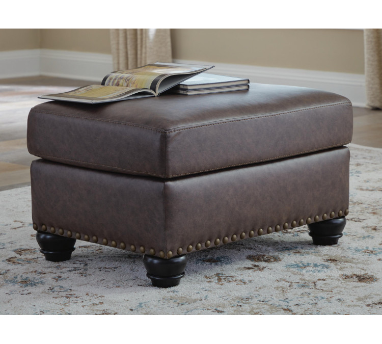 Roxmere Ottoman - Umber