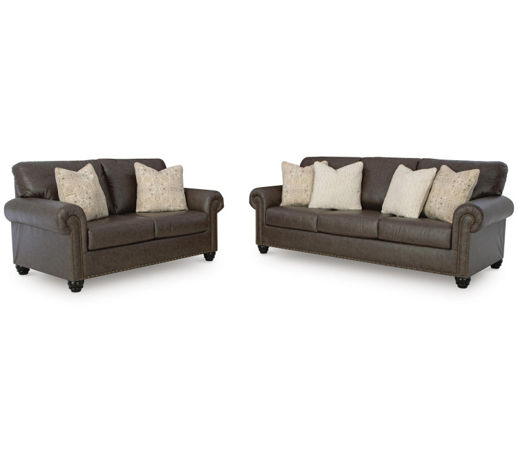 Roxmere Sofa and Loveseat - Umber