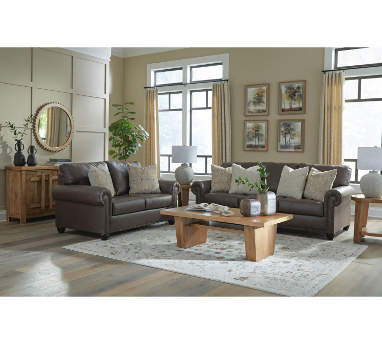 Roxmere Sofa and Loveseat - Umber