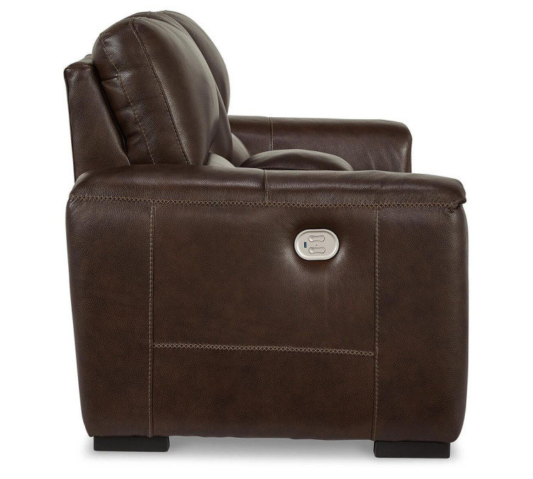 Alessandro Power Reclining Loveseat with Console - Walnut