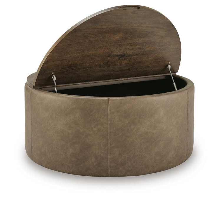 Bethanstone Storage Ottoman - Warm Brown