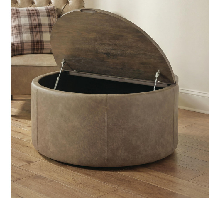 Bethanstone Storage Ottoman - Warm Brown