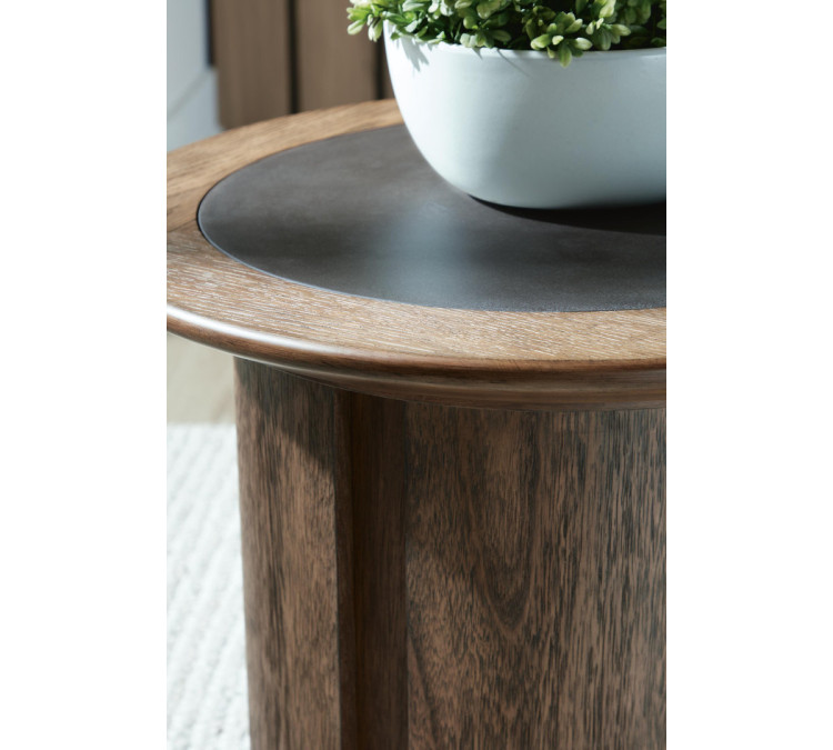 Dontayne End Table - Warm Brown