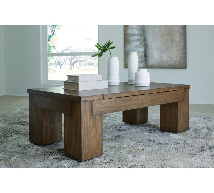 Rosswain Lift-Top Coffee Table - Warm Brown