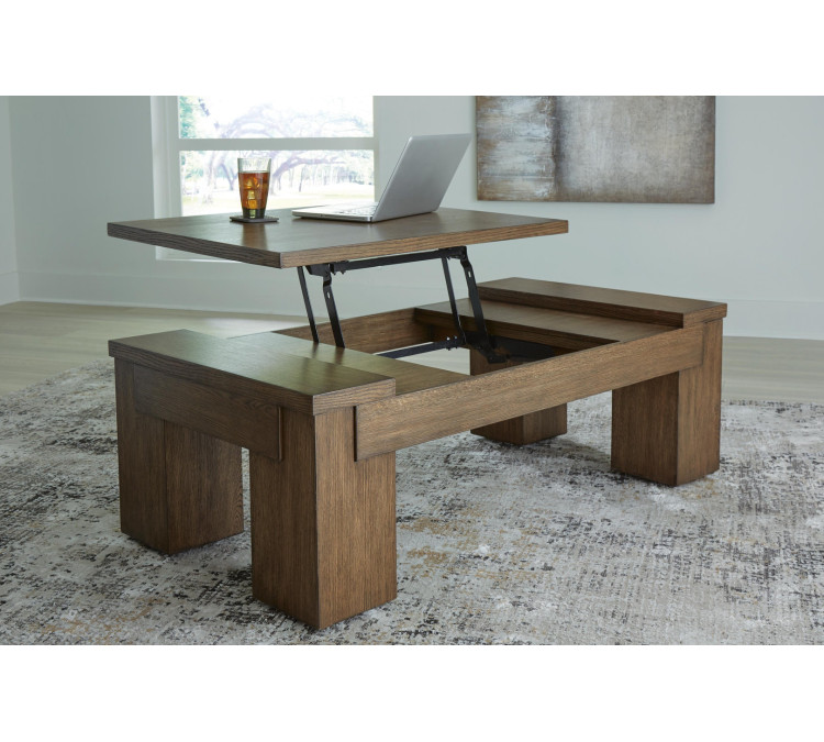 Rosswain Lift-Top Coffee Table - Warm Brown