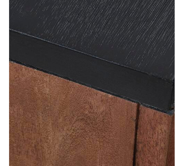 Kallari Chairside End Table - Warm Brown/Black