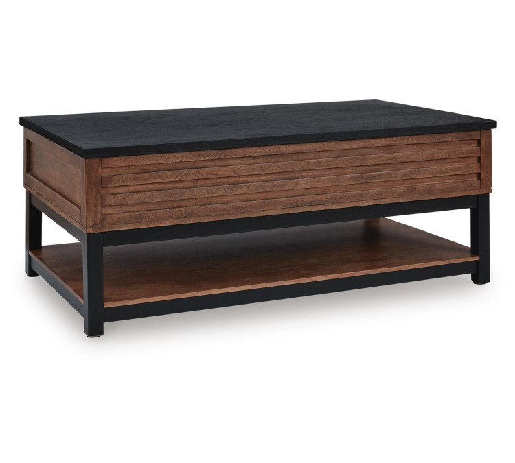 Kallari Lift-Top Coffee Table - Warm Brown/Black