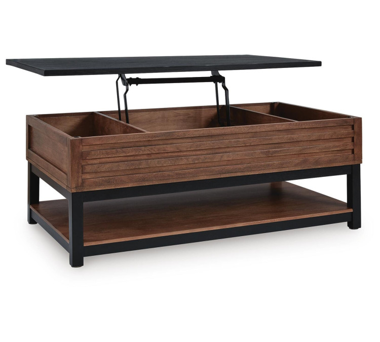 Kallari Lift-Top Coffee Table - Warm Brown/Black