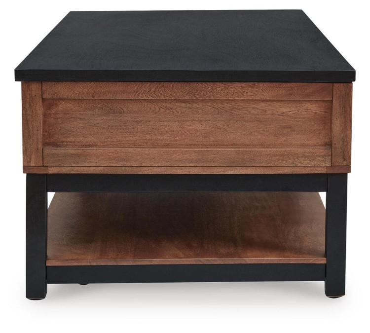 Kallari Lift-Top Coffee Table - Warm Brown/Black