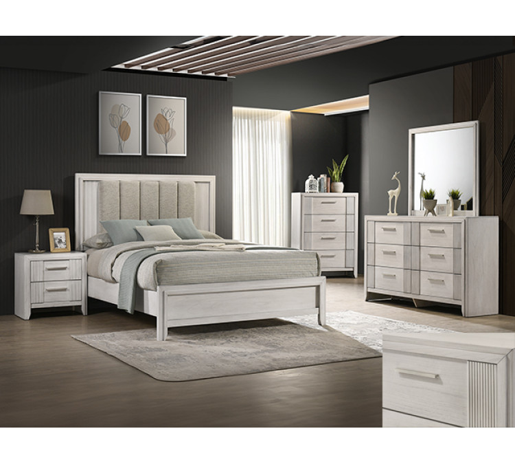CARLTON BEDROOM GROUP - QUEEN / White