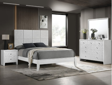 DENKER/EVAN BEDROOM GROUP - QUEEN / White