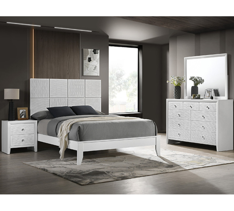 DENKER/EVAN BEDROOM GROUP - QUEEN / White