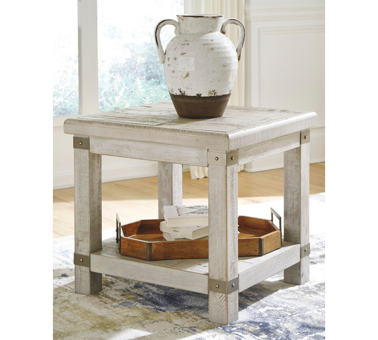 Carynhurst End Table - White Wash Gray