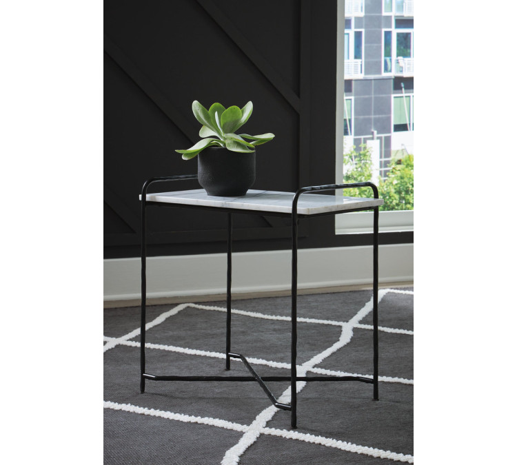 Ashber Accent Table - White/Black