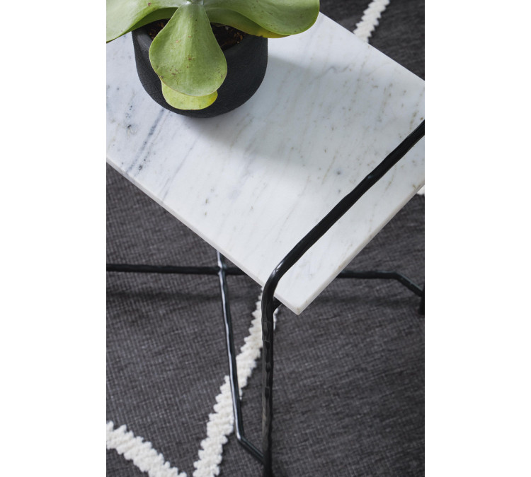 Ashber Accent Table - White/Black