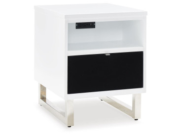 Gardoni Chairside End Table - White/Black