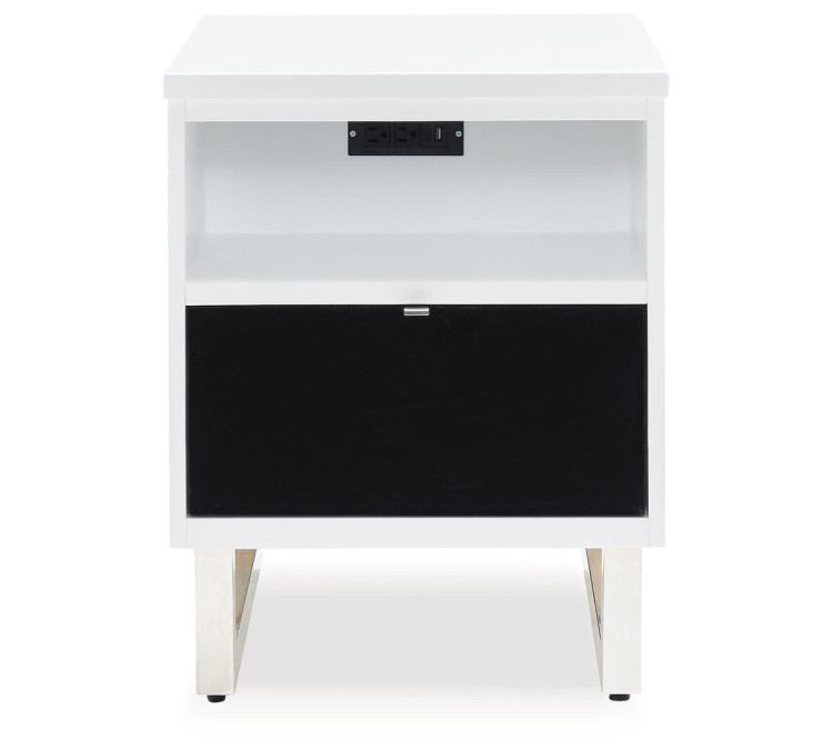 Gardoni Chairside End Table - White/Black