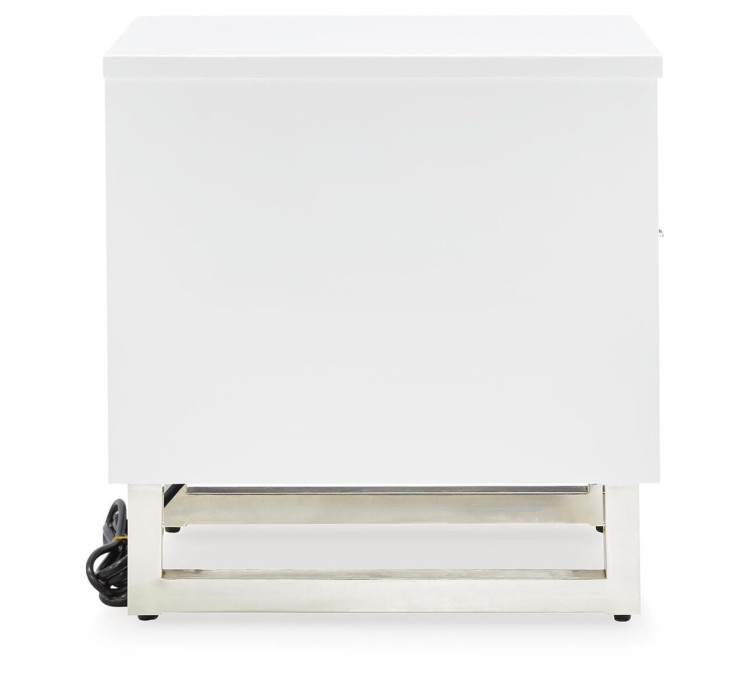 Gardoni Chairside End Table - White/Black