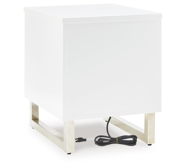 Gardoni Chairside End Table - White/Black