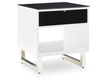 Gardoni End Table - White/Black