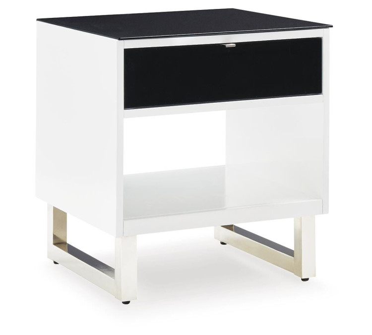 Gardoni End Table - White/Black