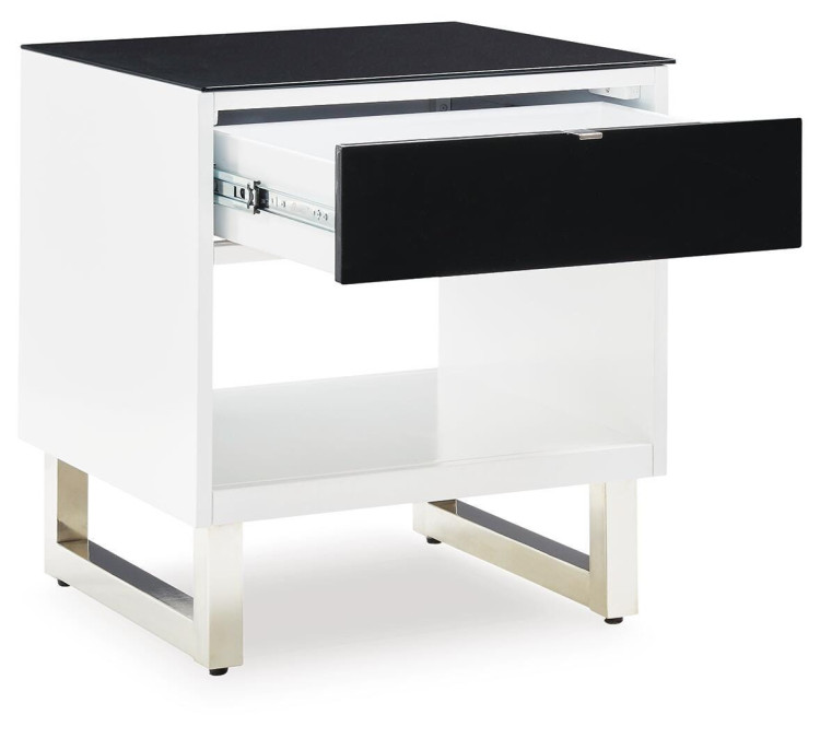 Gardoni End Table - White/Black