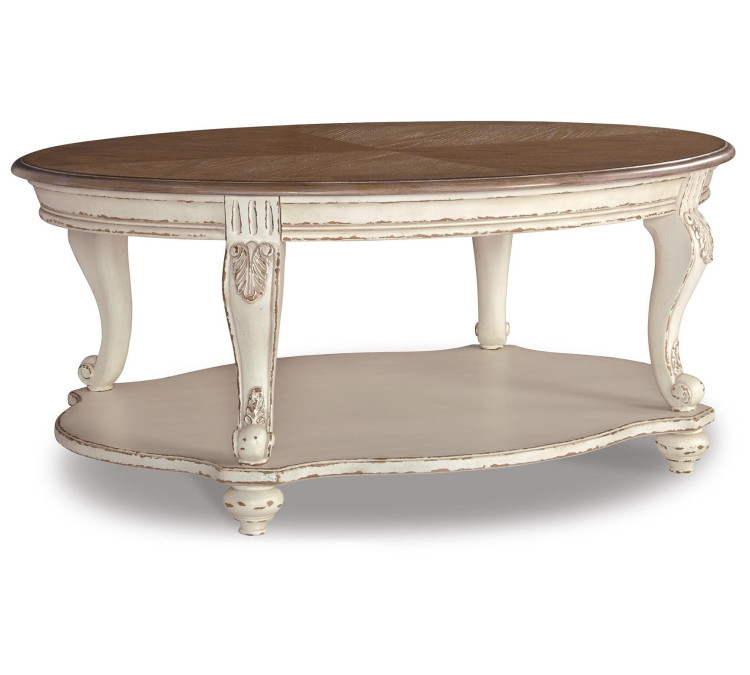 Realyn Coffee Table - White/Brown