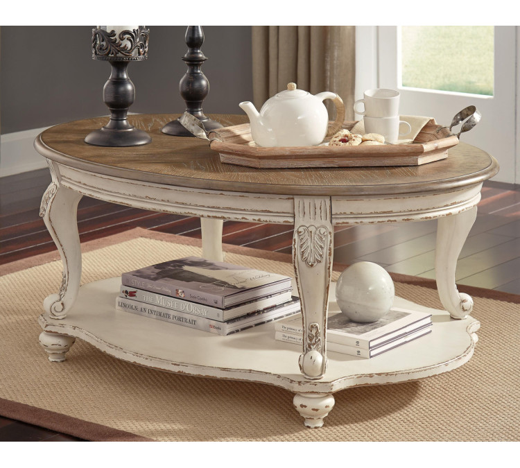 Realyn Coffee Table - White/Brown