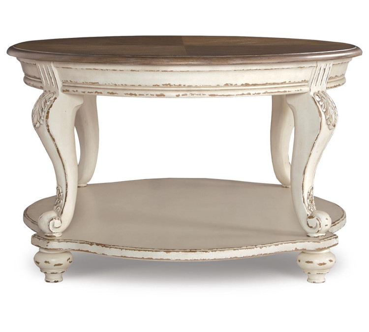 Realyn Coffee Table - White/Brown