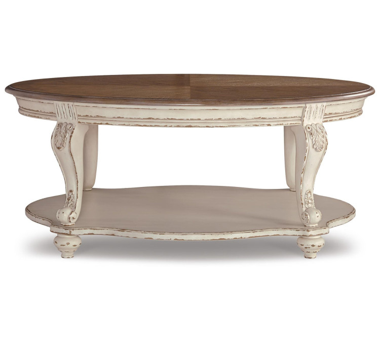 Realyn Coffee Table - White/Brown