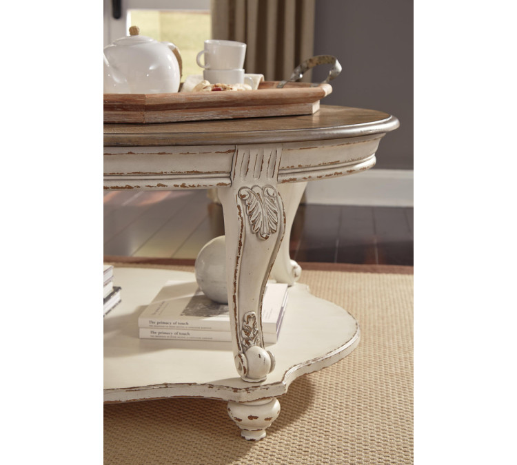 Realyn Coffee Table - White/Brown