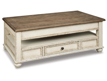 Realyn Coffee Table with Lift Top - White/Brown