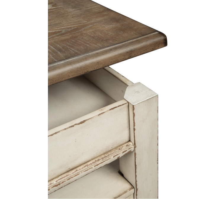 Realyn Coffee Table with Lift Top - White/Brown