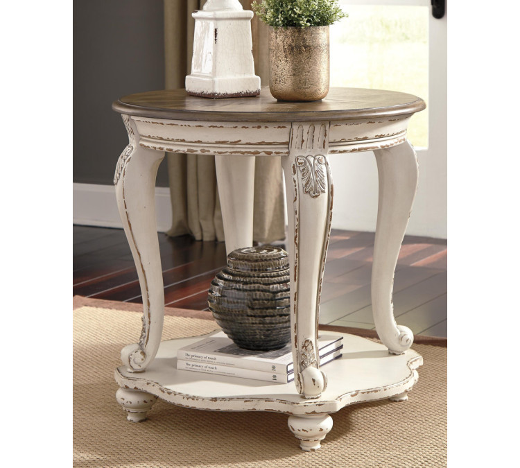 Realyn End Table - White/Brown
