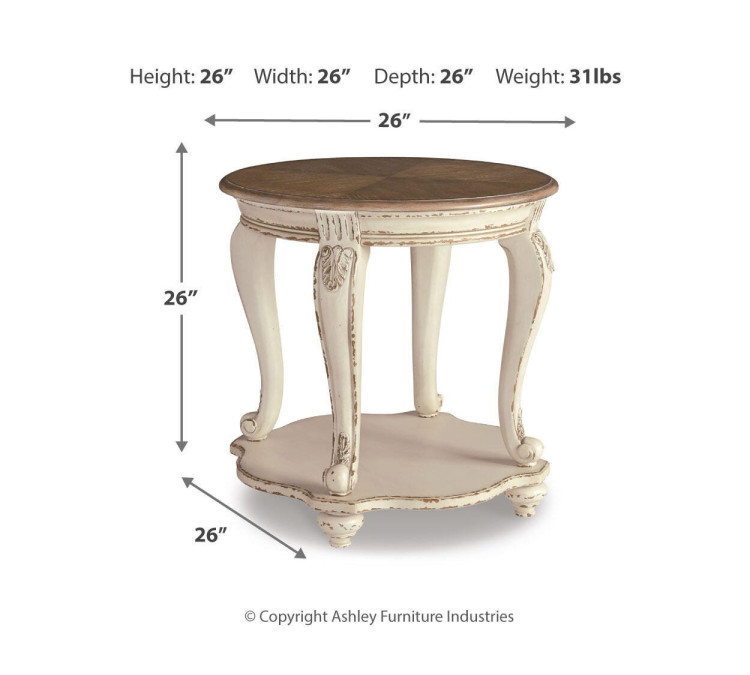 Realyn End Table - White/Brown