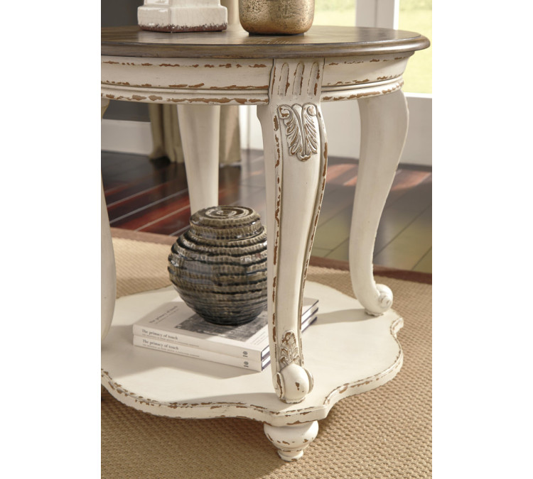 Realyn End Table - White/Brown