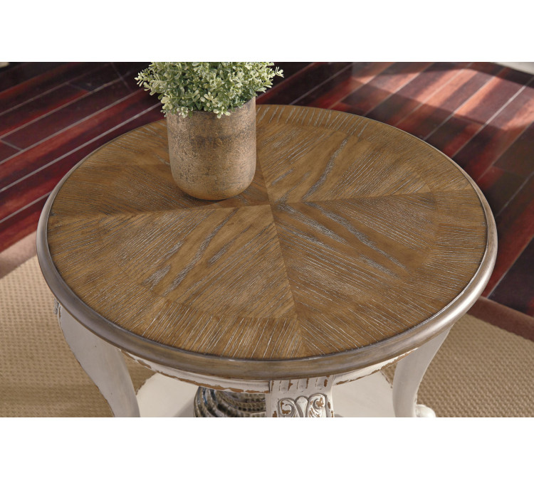 Realyn End Table - White/Brown