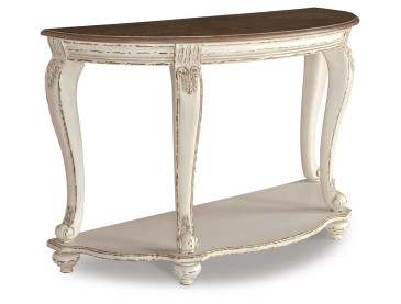 Realyn Sofa Table - White/Brown