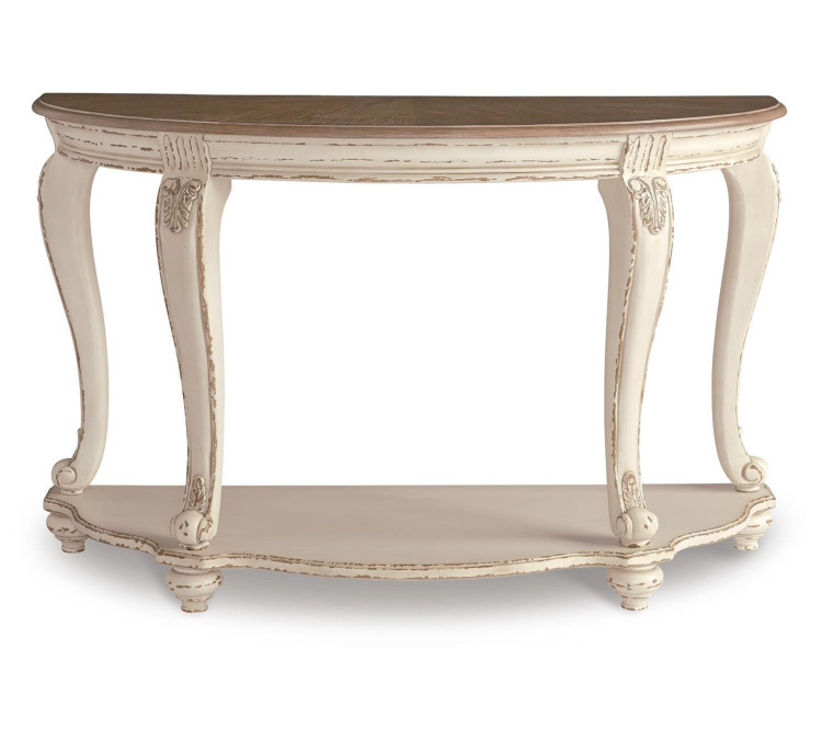 Realyn Sofa Table - White/Brown