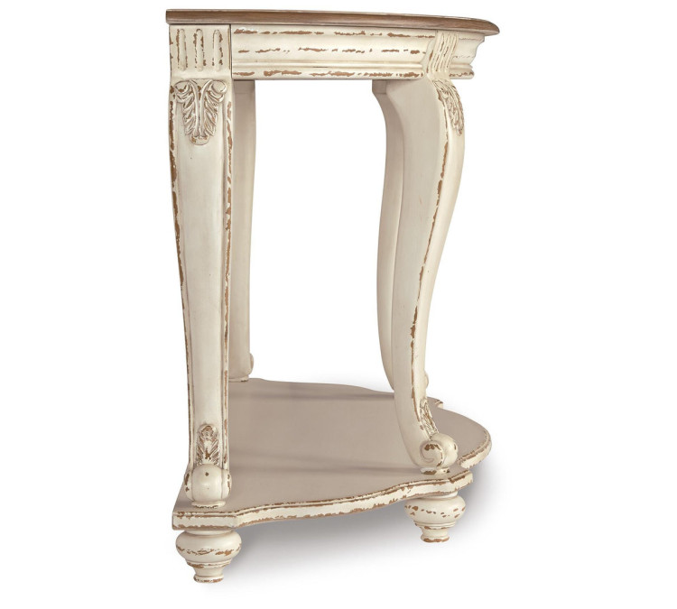 Realyn Sofa Table - White/Brown