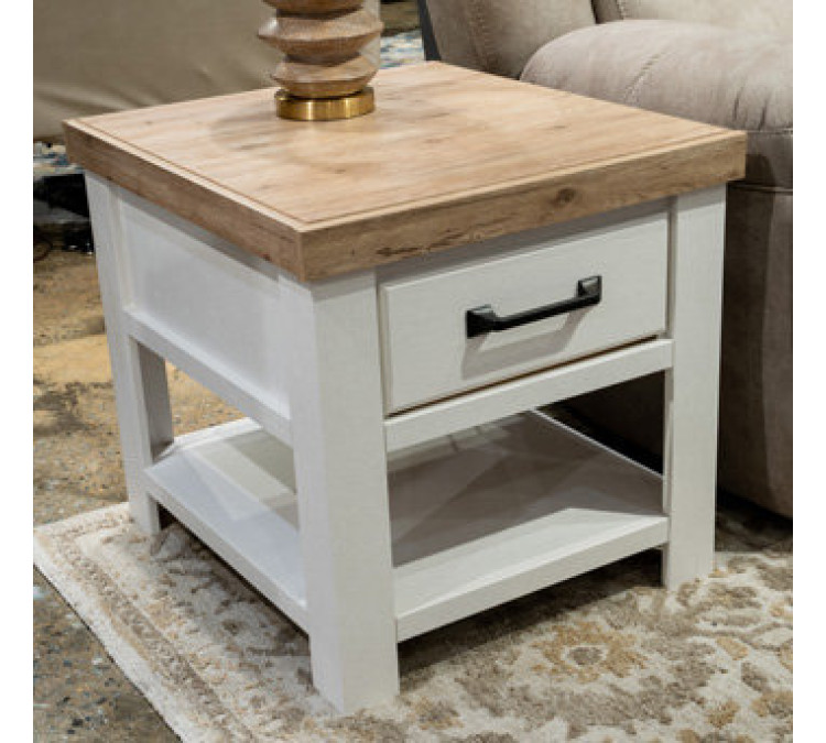 Savonport End Table - White/Brown