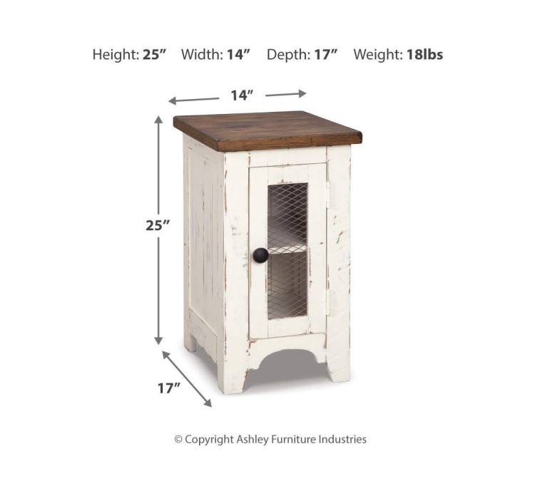 Wystfield Chairside End Table - White/Brown