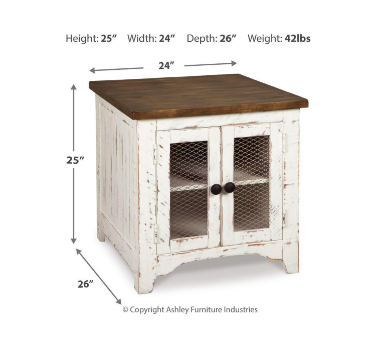 Wystfield End Table - White/Brown