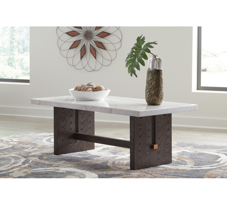 Burkhaus Coffee Table - White/Dark Brown