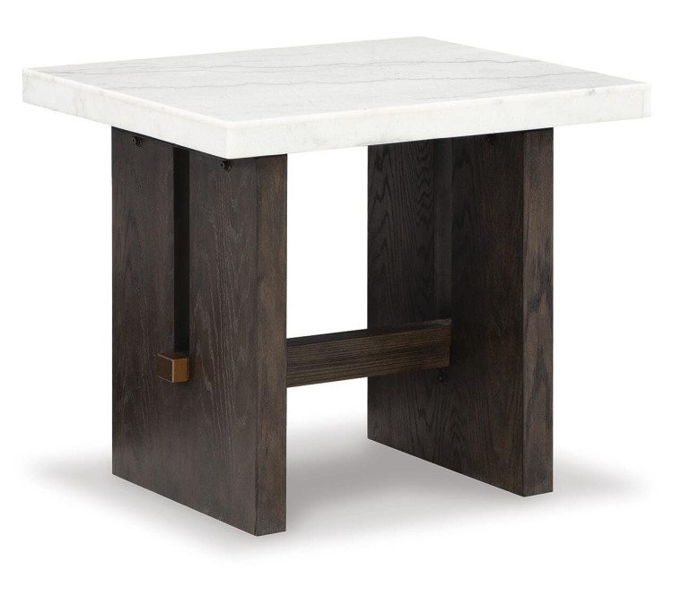 Burkhaus End Table - White/Dark Brown